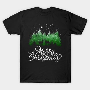 Merry Christmas Deer Pajama Christmas Tree T-Shirt T-Shirt